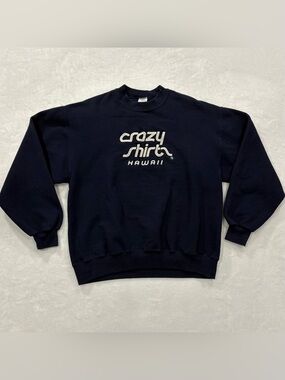 Rare Vintage 90s Crazy Shirt Hawaii Navy Blue Crew Neck Sweatshirt Men’s Size M